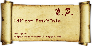 Mázor Petúnia névjegykártya