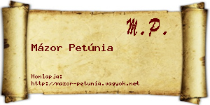 Mázor Petúnia névjegykártya